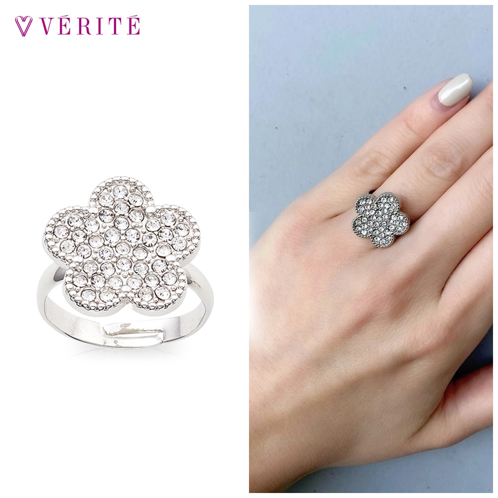 フラワー パヴェデザイン リング （ロジウムカラー） 131708120258