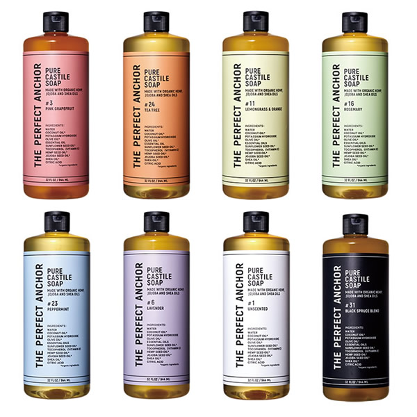 ザ・パーフェクトアンカー 994ml 認定オーガニック ボディーソープ 洗顔 メイク落とし 石けん シャンプー カスチール クレンジング シェービング