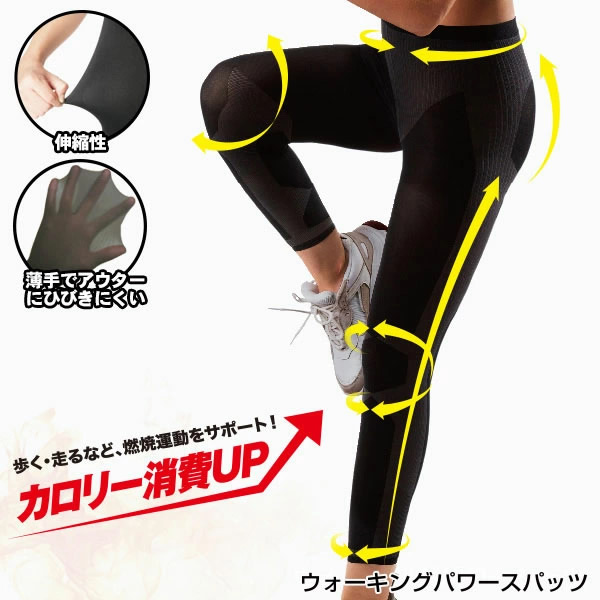 ウォーキングパワースパッツ 女性用 ダイエット エクササイズ 着圧 加圧 スパッツ インナー 下着 筋肉 燃焼 運動 カロリー消費 ウォーキング ジョギング