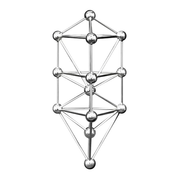 【正規販売店】模型 3Dカバラ パドマ (ステンレス) バッキーボール 立体 クスリエ ヒーリング カタカムナ 開運 アイテム グッズ インテリア 浄化