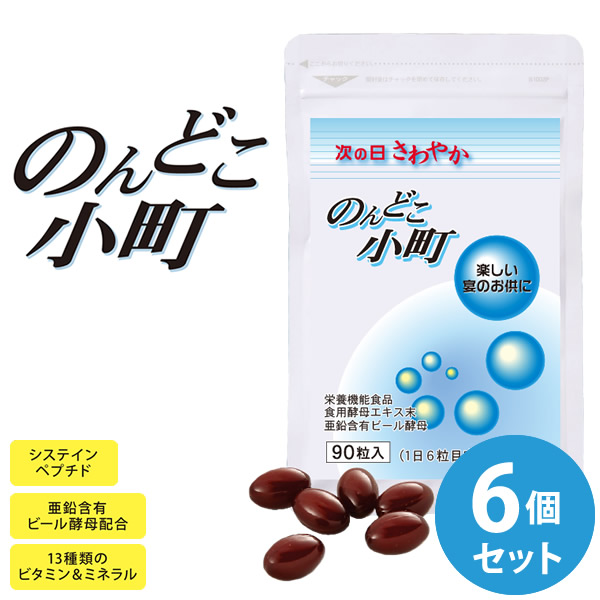 のんどこ小町 6個セット 栄養機能食品 システインペプチド 酵母エキス アミノ酸 マルチビタミン 葉酸 亜鉛 サプリメント 健康食品