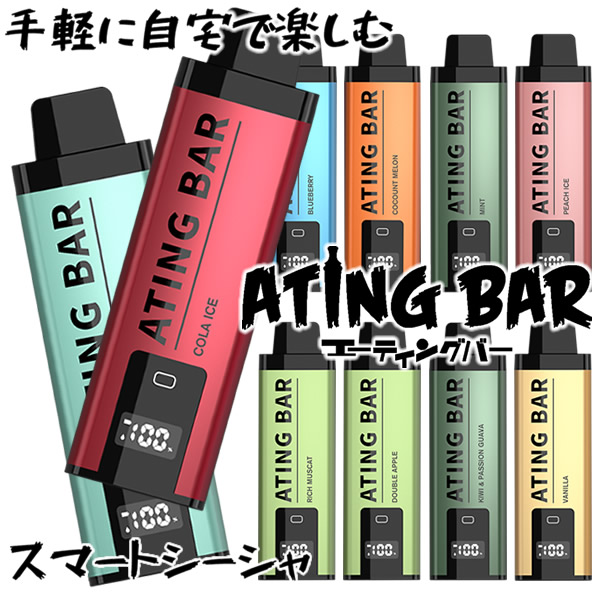 【正規販売店】ATINGBAR エイティングバー スマートシーシャ 10,000回パフ スマートシーシャ 電子シーシャ 携帯シーシャ 大容量 持ち運び 3か月分 使い捨て