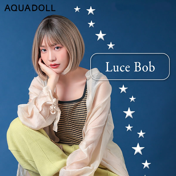 アクアドール ルーチェボブ [wg330] (送料無料) AQUADOLL ウィッグ ボブ フルウィッグ 耐熱 wig ワンカール シースルーバング ウイッグ 耐熱ウィッグ 金髪 黒髪 フルウィッグ かつら コスプレ ネット付