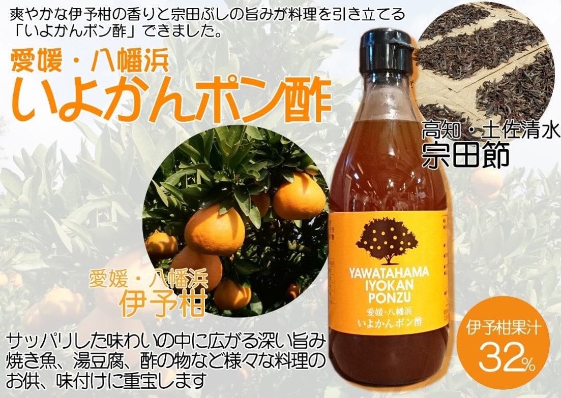 【愛媛】道の駅八幡浜みなっと限定 いよかん果汁と宗田鰹の出汁をたっぷり使ったドレッシング&ポン酢 各10本セット