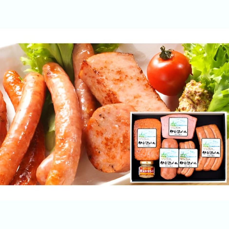 【宮城】伊豆沼ハム 5種のソーセージ 彩りギフトセット(粒入りマスタード付き)