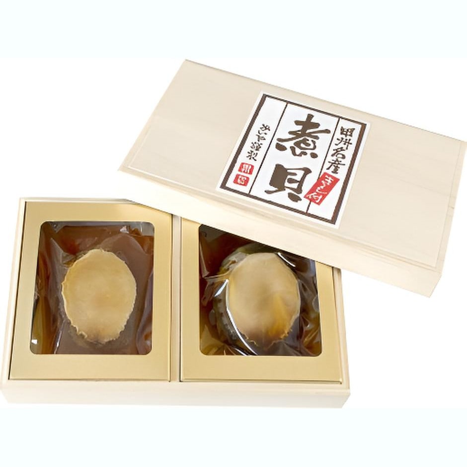 【山梨】ご贈答用 化粧箱入り あわび磯煮 2粒 合計110g(KR-75)