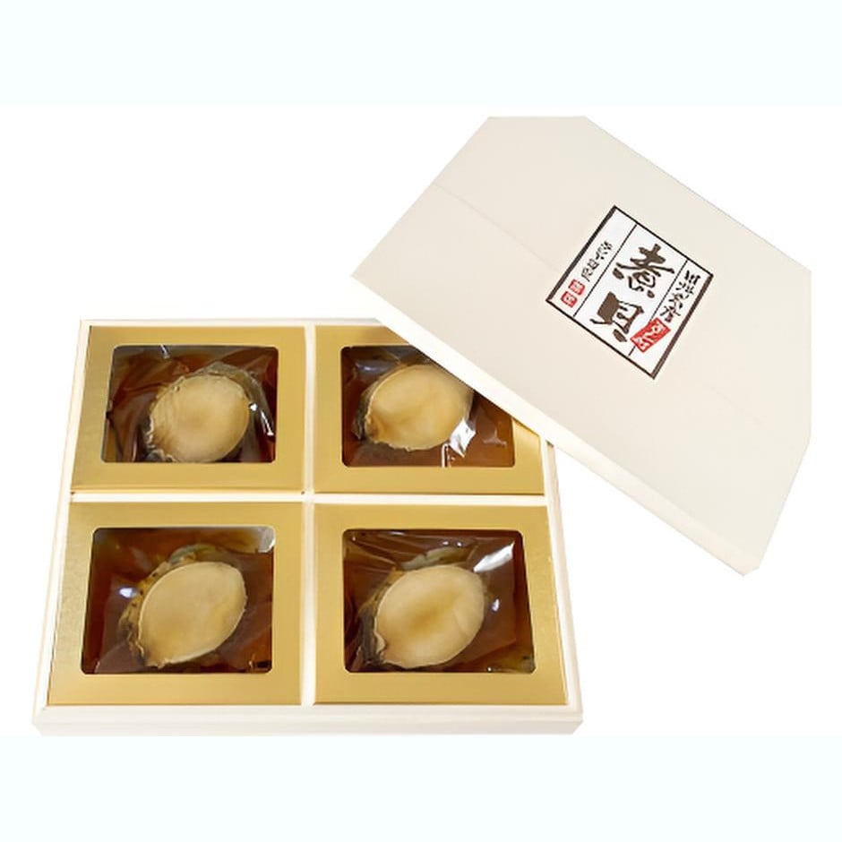 【山梨】ご贈答用 化粧箱入り あわび磯煮 4粒 合計240g(KR-100)