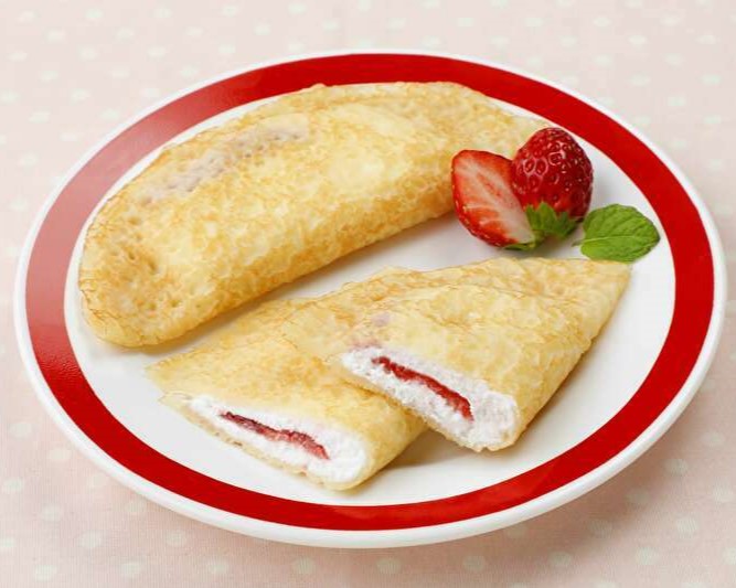 【山形】冷凍フレンズクレープ 16個 (各8個 いちご、ヨーグルト風味)