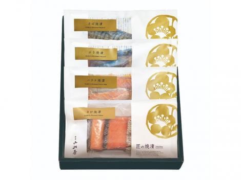 【新潟】ご贈答でも喜ばれる お魚の焼漬 4点詰合せ ZF3「さけ焼漬×1袋、ハラス焼漬×1袋、ぶり焼漬×1袋、さば焼漬×1袋」