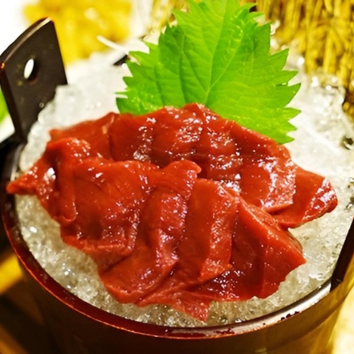 【福島】会津産 鶴我の並馬刺し 300g(辛子味噌タレ付き)