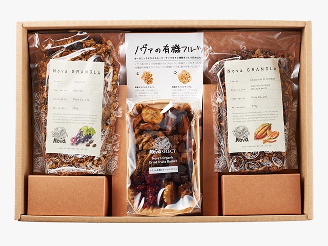 【埼玉】有機フルーツバスケットとグラノーラのセット　3種3個