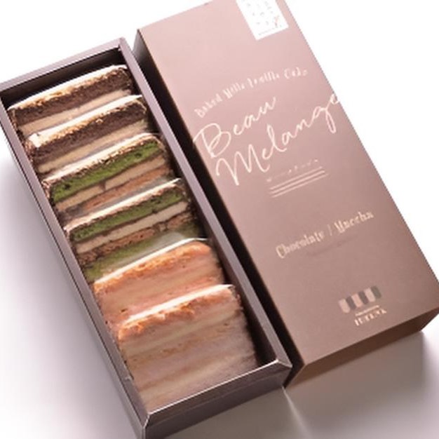 【山形】新感覚ミルフィーユケーキ「ボー・メランジュ」6個(抹茶・イチゴ・チョコ各2個)