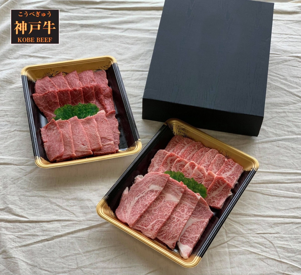 【兵庫】道の駅但馬のまほろば限定 神戸牛特選焼肉セット「極」ご贈答用化粧箱入り 750g(ロース150g・特選カルビ200g・赤身400g)