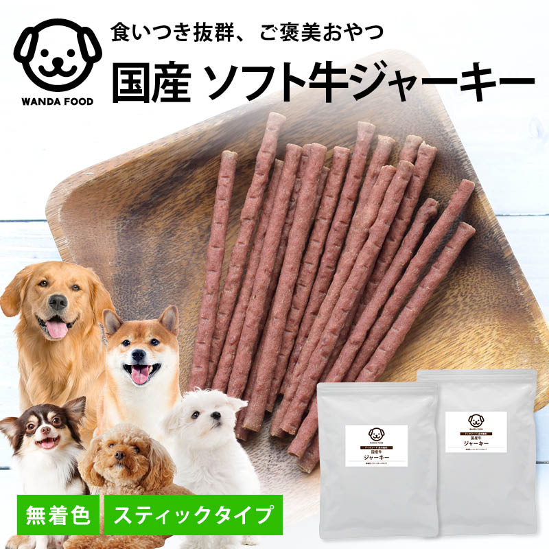 前田家 国産牛ジャーキー スティックタイプ 400g 無着色 犬用 犬 ビーフジャーキー 国産牛 ジャーキー 犬用おやつ おやつ ドッグフード 小型犬 シニア 送料無料 MAEDAYA