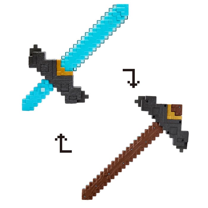 マインクラフト(MINECRAFT) ザ・ムービー 秒で武器が変形!剣とツルハシ