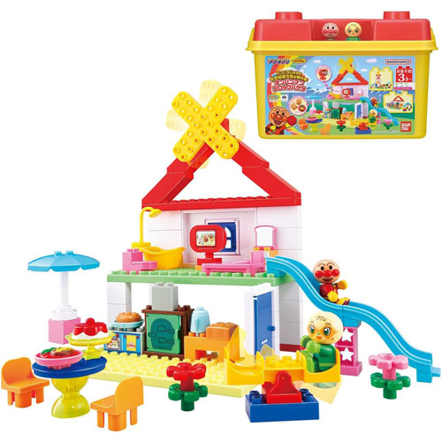 Blocklabo ブロックラボ アンパンマン パンこうじょうと大きなおうちが作れる! アンパンマンブロックバケツ