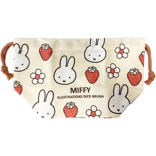 miffy ミッフィー ランチ巾着 お弁当袋 (いちご柄) BW24-10 【ゆうパケット(ポスト投函)でお届け】