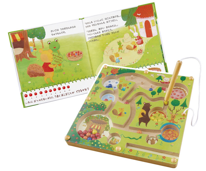 えほんトイっしょ ベリーくんのきのみやさん 【木製玩具 知育玩具 ベビートイ 絵本 エドインター】