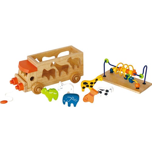 森のあそび道具 アニマルビーズバス 【木製玩具 知育玩具 ベビートイ エドインター】