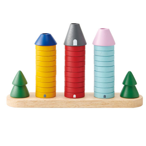 森のあそび道具 森のリングタワー 木製知育玩具