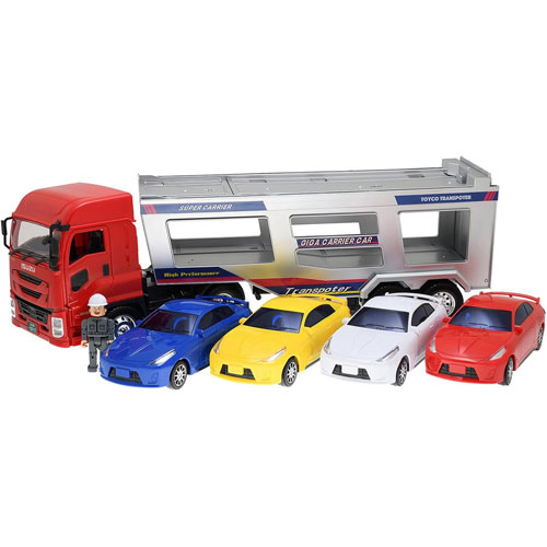トイコー ギガキャリアカー (ミニカー4台・人形1体付属) フリクションカー