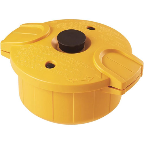 電子レンジ圧力鍋 極み味 (秋田美佐子先生 レシピ付属) イエロー MWP1