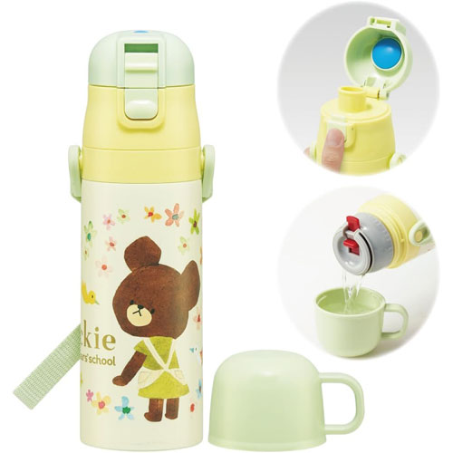 くまのがっこう (ジャッキー) 水筒 2WAYステンレス水筒 コップ付き 430ml～470ml SKDC4