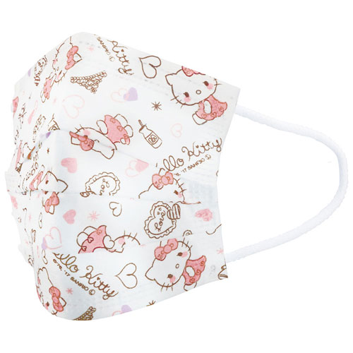 ハローキティ 子供用 不織布 プリーツマスク (7枚入り) MSKP3N 【ゆうパケット(ポスト投函)でお届け】