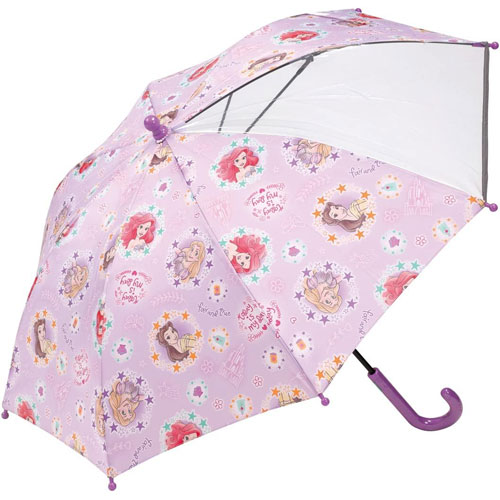 ディズニープリンセス 子供用傘 手開き 透明窓付 45cm UB45