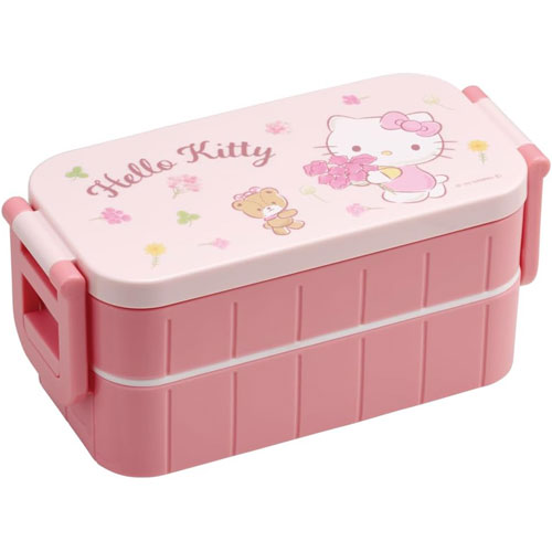 ハローキティ (フラワーリース サンリオ) お弁当箱 抗菌 2段タイトランチボックス 600ml YZW3AG