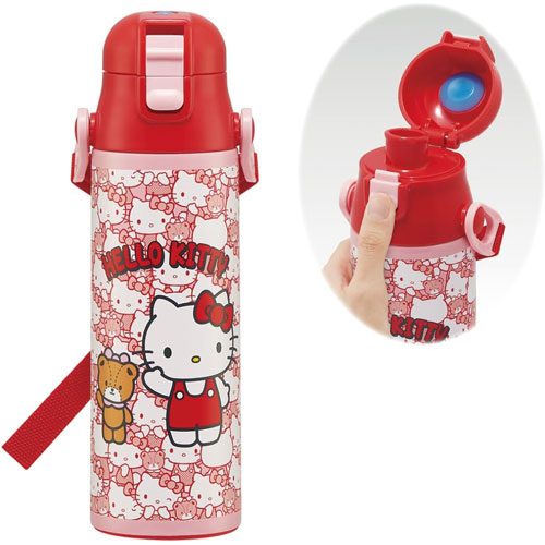 ハローキティ (うしろうしろ サンリオ) 水筒 超軽量 ロック付きワンプッシュダイレクトステンレスボトル 580ml SDC6N