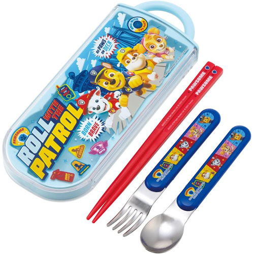 パウ・パトロール 24 抗菌 食洗機対応 スライド式トリオセット (箸 フォーク スプーン ケース お名前シール付属) TACC2AG 【ゆうパケット(ポスト投函)でお届け】