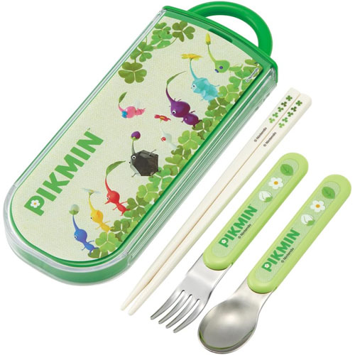 ピクミン 抗菌 食洗機対応 スライド式トリオセット (箸 フォーク スプーン ケース お名前シール付属) TACC2AG 【ゆうパケット(ポスト投函)でお届け】