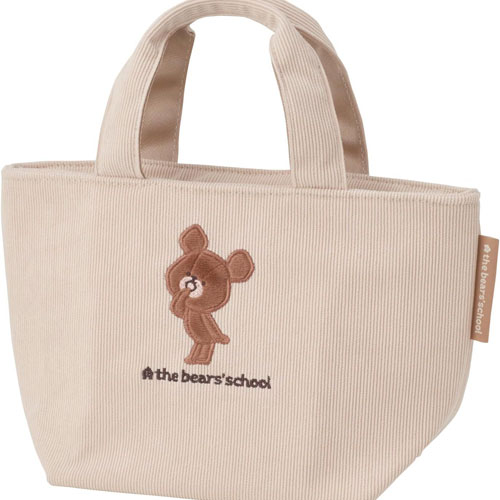 くまのがっこう (ムードココア) コーデュロイ生地 保冷ランチトートバッグ KCOB2