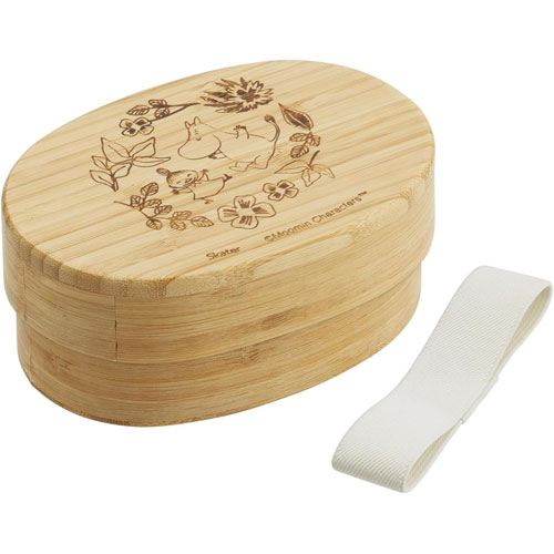 ムーミン 竹製ランチボックス 400ml お弁当箱 小判型 仕切り付 ランチベルト付 BWLB4