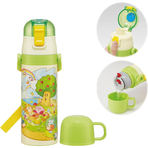 星のカービィ (ピクニック) 水筒 2WAYステンレス水筒 コップ付き 430ml～470ml SKDC4
