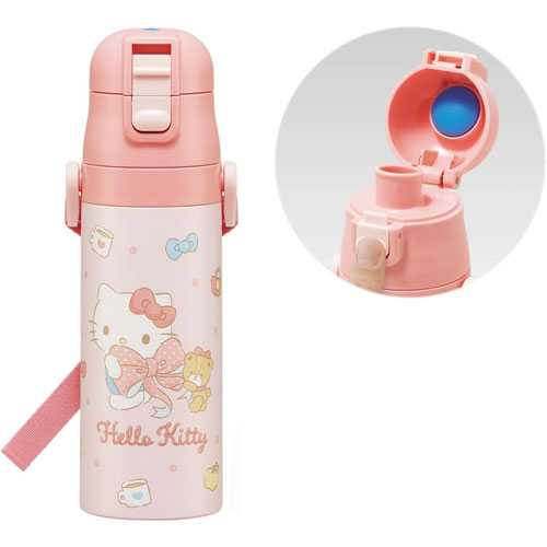 ハローキティ (ビッグリボン) 水筒 ロック付きワンプッシュダイレクトステンレスボトル 470ml SDC4