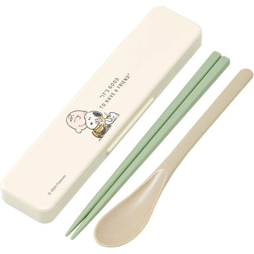 スヌーピー (バッジ) 抗菌 食洗機対応 コンビセット (お箸 + スプーン + ケース) CCS3SAAG 【ゆうパケット(ポスト投函)でお届け】