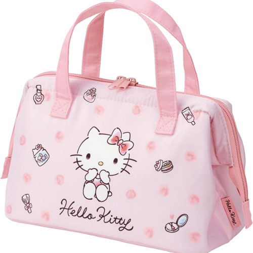 ハローキティ (水彩コスメ) 保冷 保温 がま口型ランチバッグ お弁当袋 KGA1 【ゆうパケット(ポスト投函)でお届け】