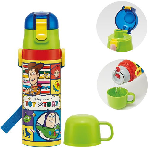 ディズニー トイ・ストーリー 25 水筒 2WAYステンレス水筒 コップ付き 430ml～470ml SKDC4