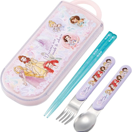 ディズニープリンセス 25 抗菌 食洗機対応 スライド式トリオセット (箸 フォーク スプーン ケース お名前シール付属) TACC2AG 【ゆうパケット(ポスト投函)でお届け】