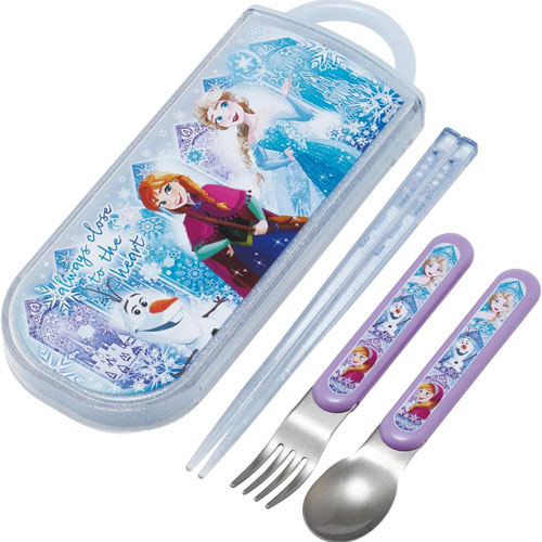 ディズニー アナと雪の女王 25 抗菌 食洗機対応 スライド式トリオセット (箸 フォーク スプーン ケース お名前シール付属) TACC2AG 【ゆうパケット(ポスト投函)でお届け】