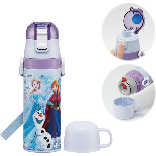 ディズニー アナと雪の女王 25 水筒 2WAYステンレス水筒 コップ付き 430ml～470ml SKDC4