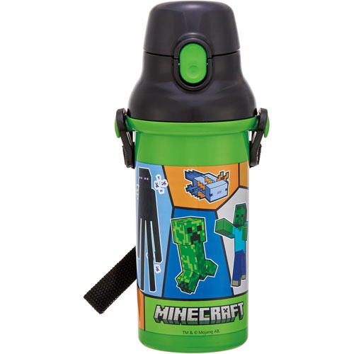 マインクラフト (Minecraft 25) 抗菌 食洗機対応 直飲みワンタッチボトル 水筒 480ml PSB5SANAG
