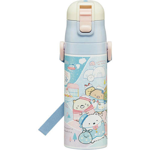 すみっコぐらし (しろくまのふるさと) 水筒 ロック付きワンプッシュダイレクトステンレスボトル 470ml SDC4