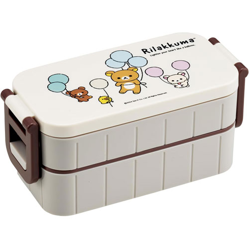 リラックマ (ふわっと風船) お弁当箱 抗菌 箸付き 2段タイトランチボックス 600ml YZW3AG