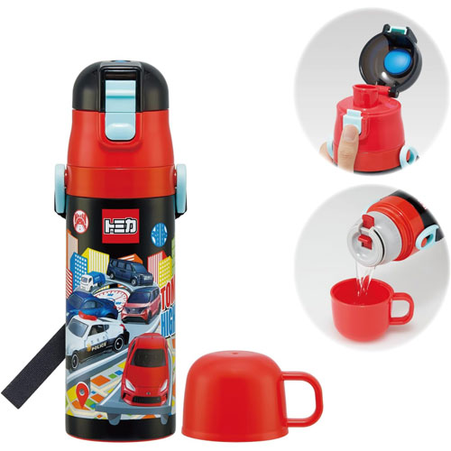 トミカ 25 水筒 2WAYステンレス水筒 コップ付き 430ml~470ml SKDC4