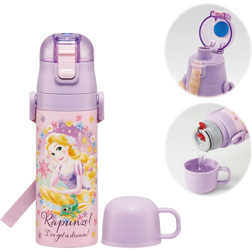 ディズニー ラプンツェル 25 水筒 2WAYステンレス水筒 コップ付き 430ml～470ml SKDC4
