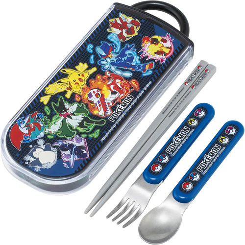 ポケットモンスター (ポケモン 25) 抗菌 食洗機対応 スライド式トリオセット (箸 フォーク スプーン ケース お名前シール付属) TACC2AG 【ゆうパケット(ポスト投函)でお届け】