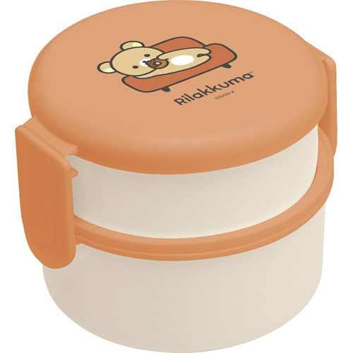 リラックマ 丸型ランチボックス2段 (BASIC RILAKKUMA) 抗菌 お弁当箱 500ml KA22901